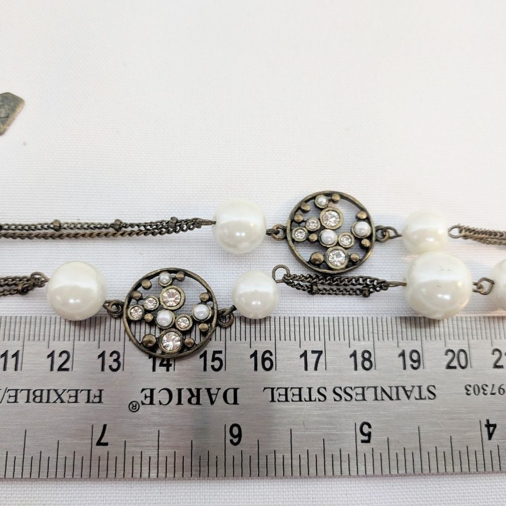 Vintage Multi Chain Necklace with Flower Disks